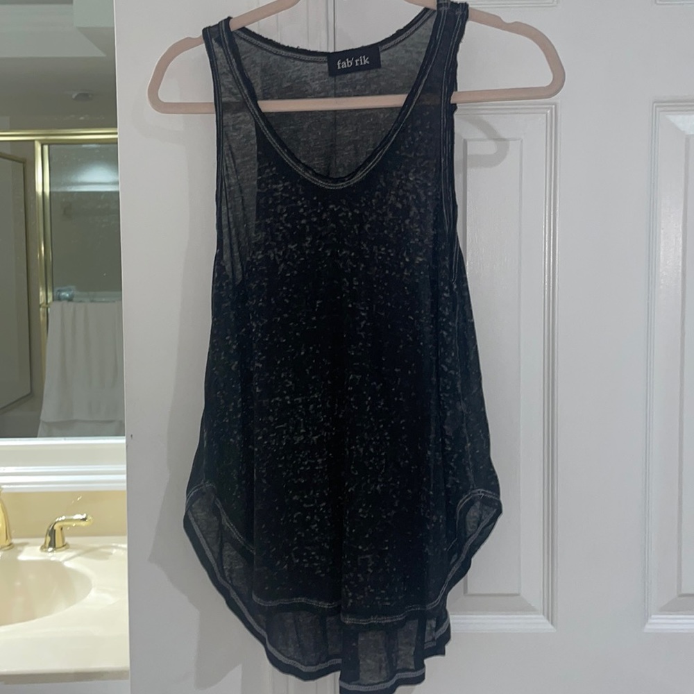 Fabrik black distressed look tank